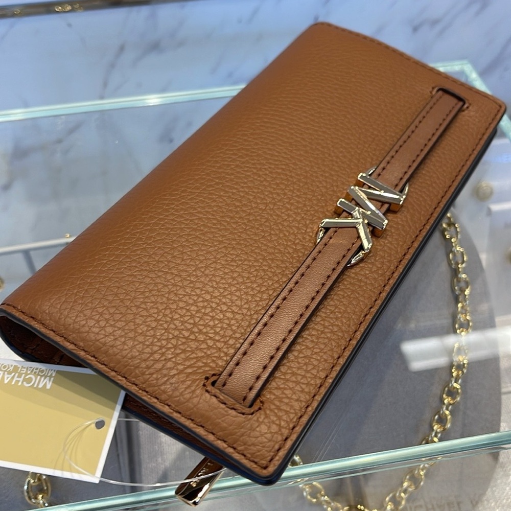 Michael Kors Reed Lg Bifold Pebbled Leather Snap Wallet Card Case 
Luggage 
NWT - Picture 12 of 16